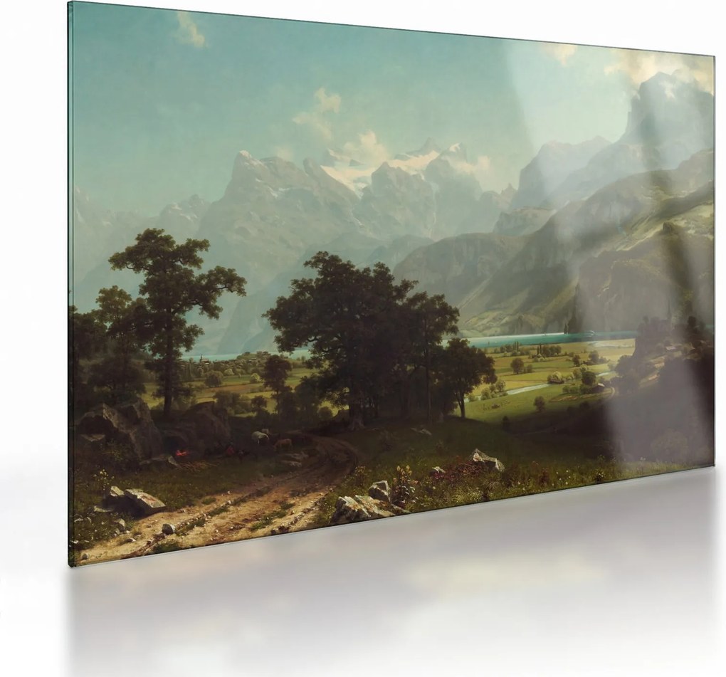 Obraz na szkle - Albert Bierstadt, Lake Lucerne, reprodukcje (70x50 cm)