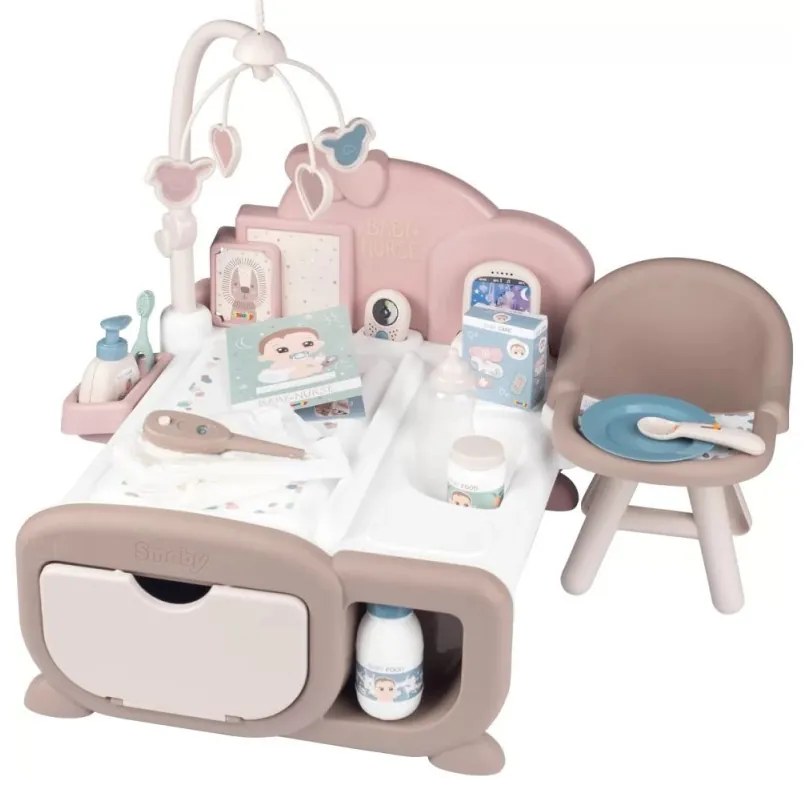 Smoby baby nurse elektroniczny duży kącik opiekunki dla lalki 19 akcesoriów