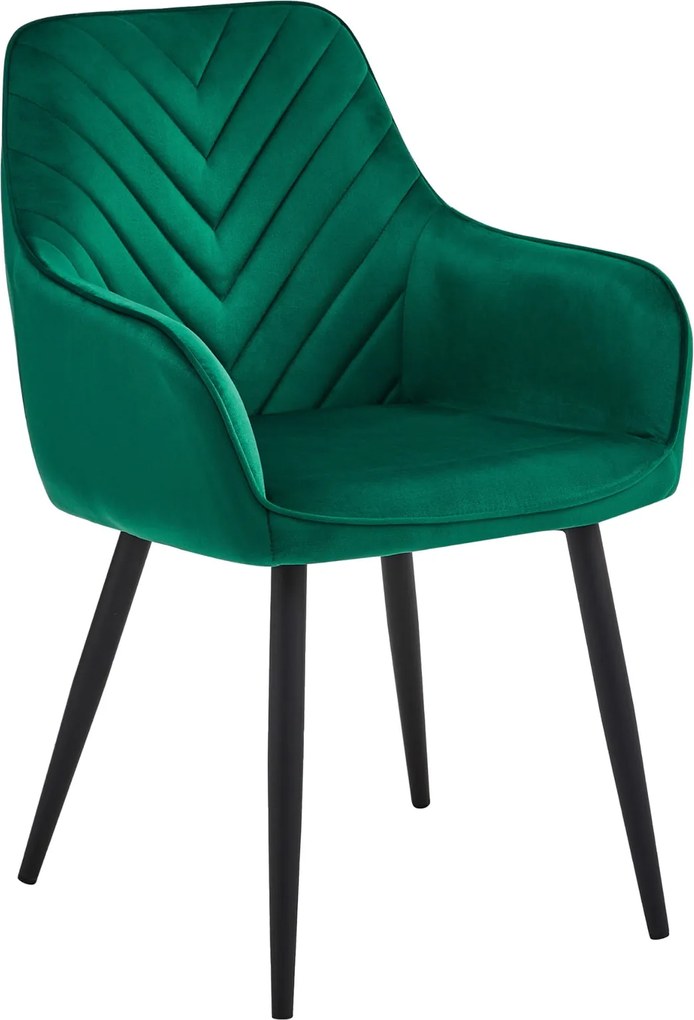 Krzesło fotelowe z przeszyciami w jodełkę Nana, welur