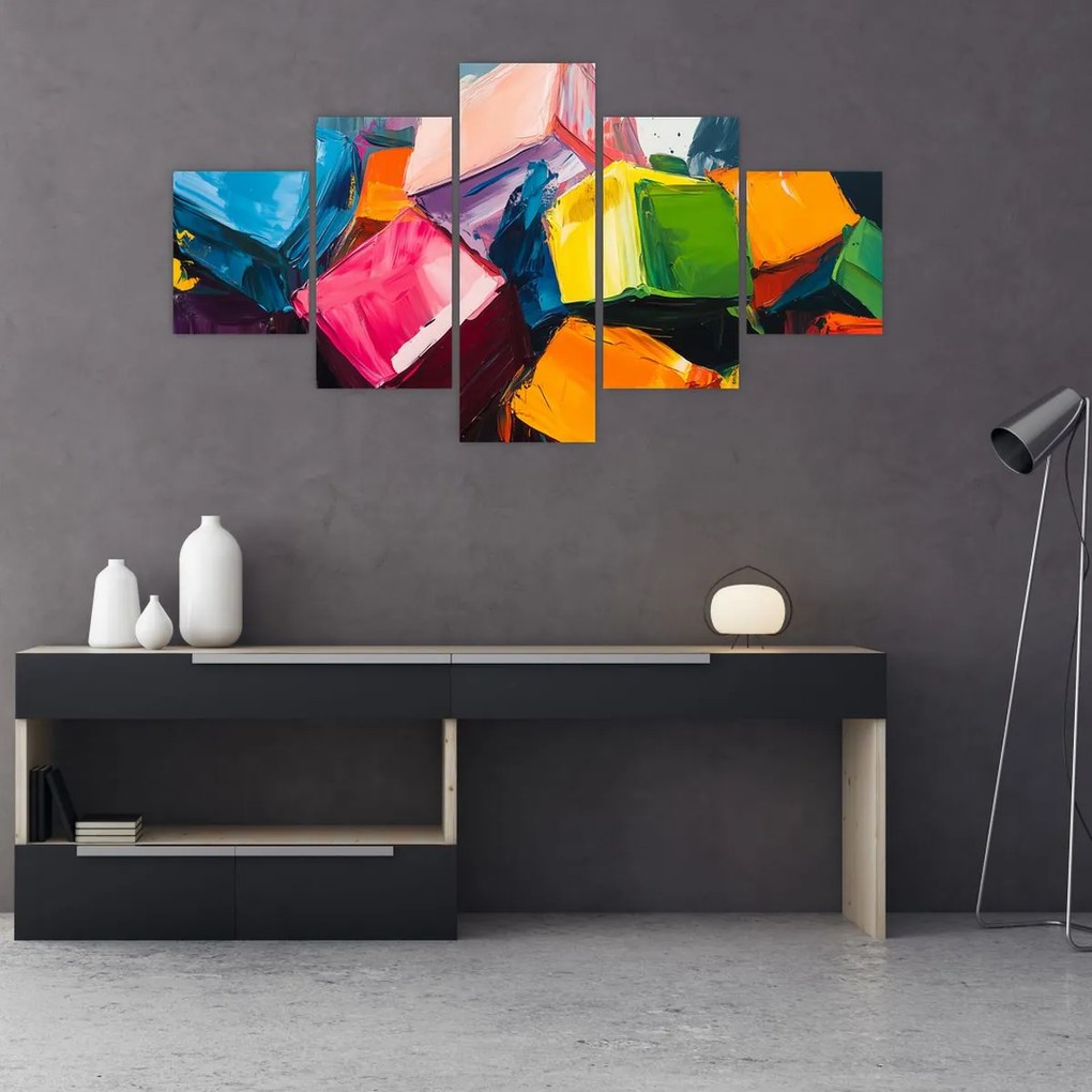 Obraz - Kolorowe kostki (125x70 cm)