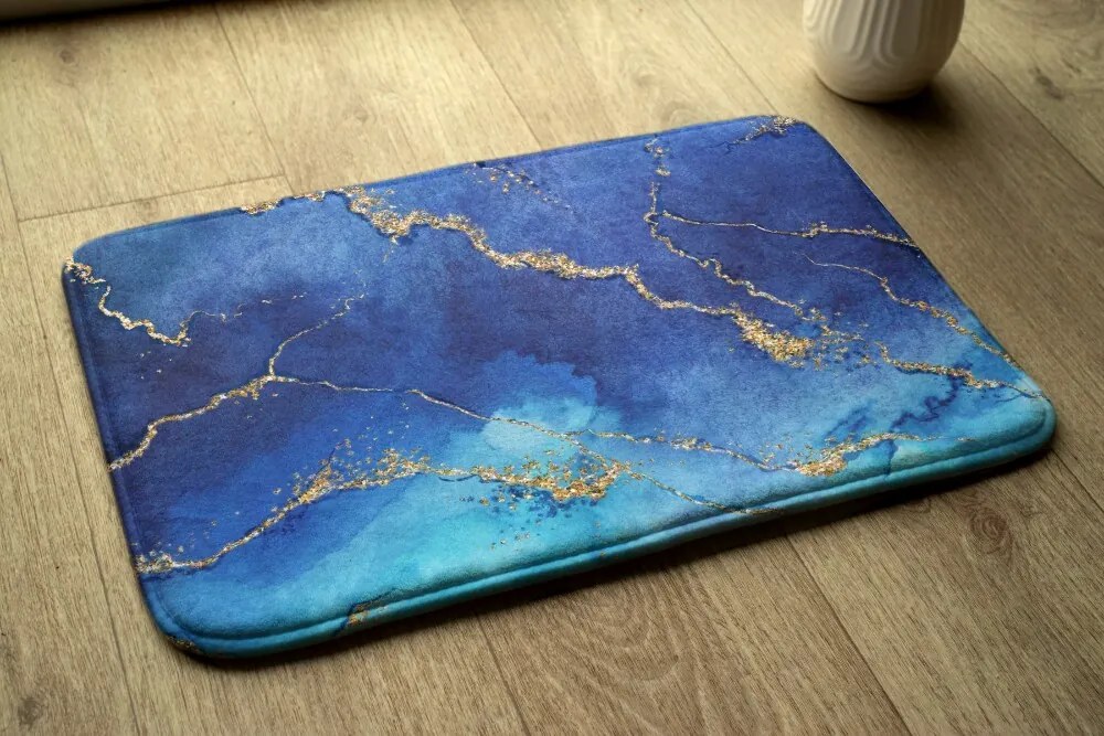 Dywanik antypoślizgowy do łazienki Dywanik antypoślizgowy do łazienki Niebieski marmur