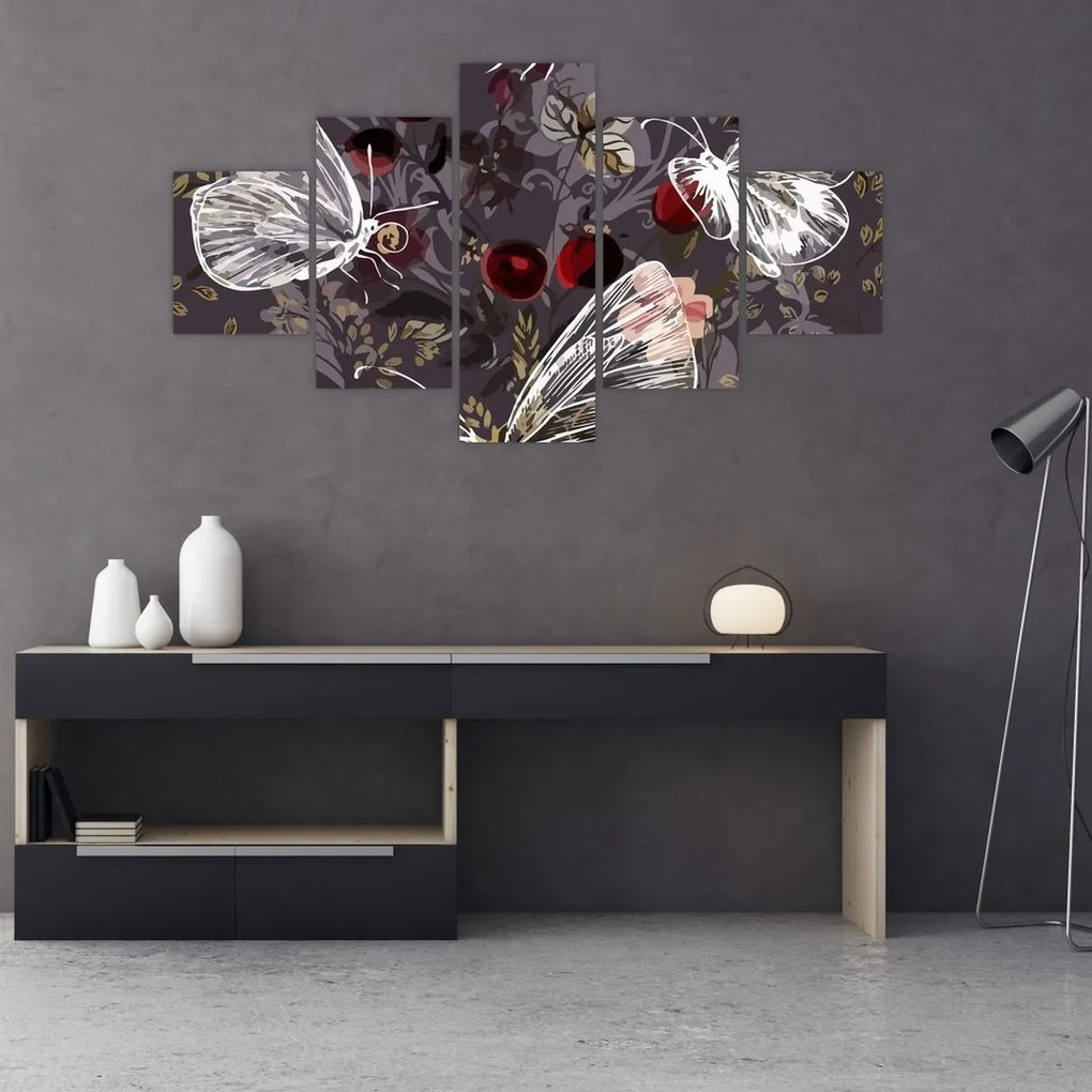 Obraz motyli (125x70 cm)