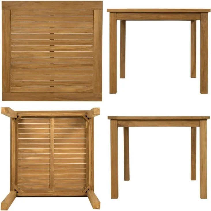 Drewniany stół ogrodowy Divero, 90 x 90 x 75 cm