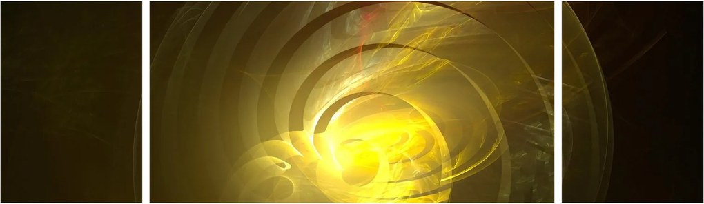 Obraz żółtej abstrakcyjnej spirali (170x50 cm)