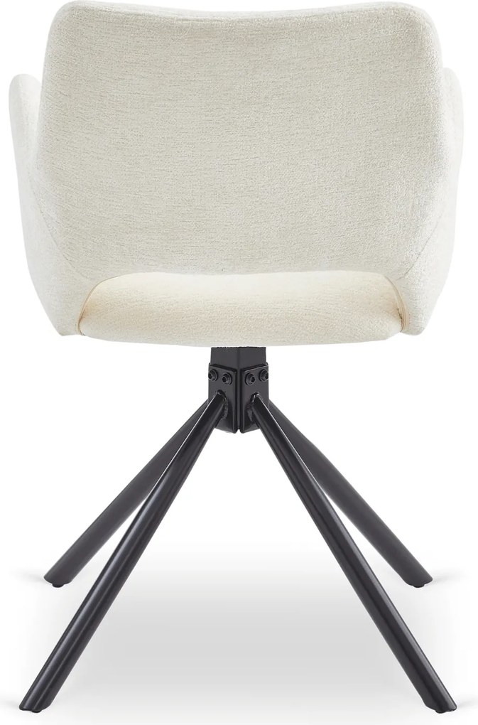 Krzesło Tapicerowane FLAV Kremowe Nowoczesne