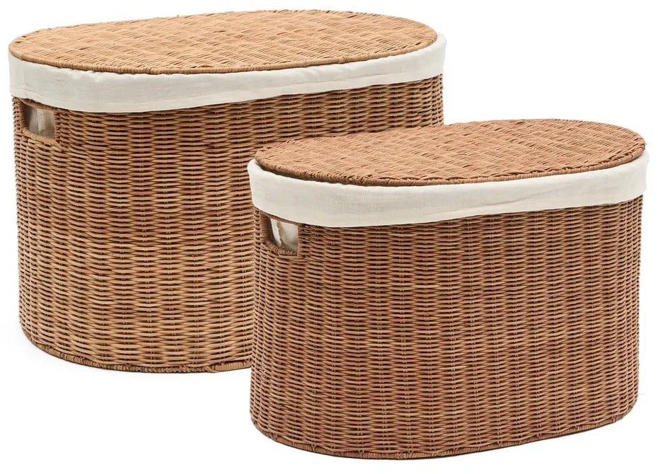 Rattanowe koszyki zestaw 2 szt. 50x36x32 cm Indali – Kave Home