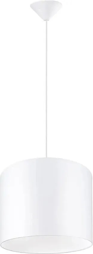 Biała lampa wisząca z okrągłym abażurem - 3D A653 W1-B25