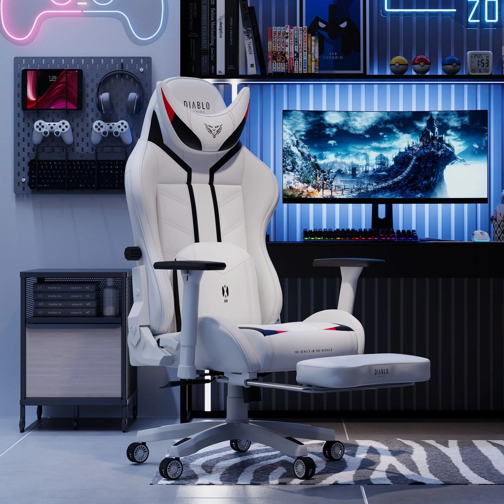 Fotel gamingowy Diablo X-Ray 2.0 King Size, biało-czarny
