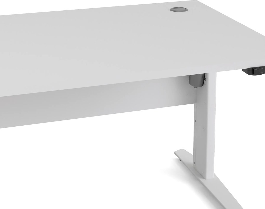 Biurko z regulacją wysokości Prima biały 150 białe nogi