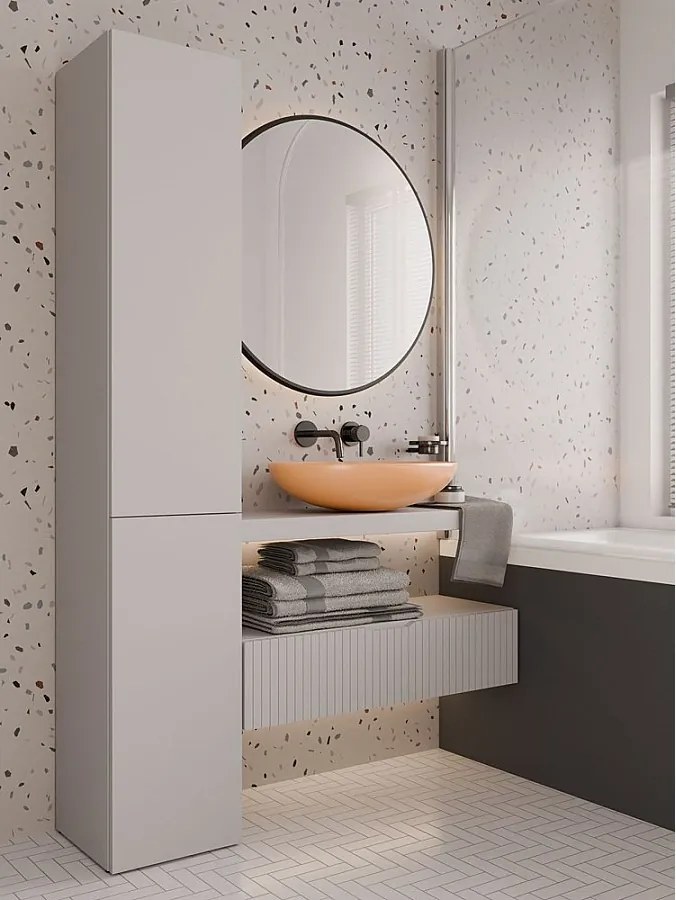 Słupek Łazienkowy Nel IV | Kaszmir |  31x30x174 cm | Regał Łazienkowy