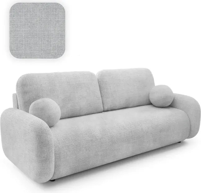 Sofa VIDI Rozkładana Dwuosobowa Szara Szenil Japandi