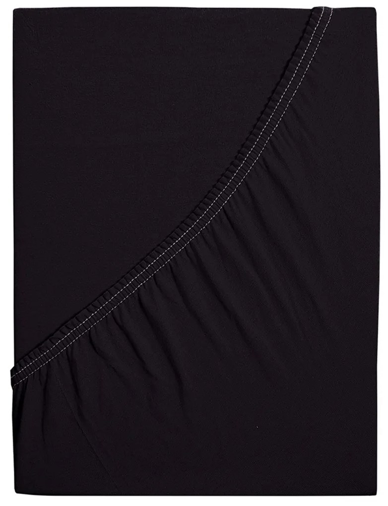 4Home prześcieradło jersey Mako czarny, 180 x 200 cm