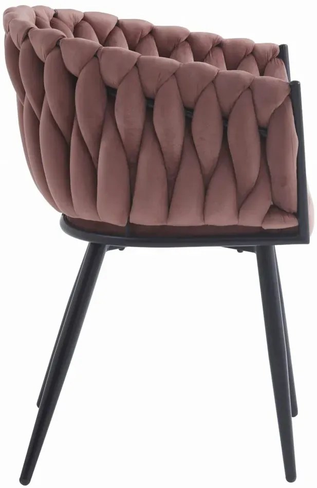 Ciemnoróżowe krzesło tapicerowane z podłokietnikami - Giberdi