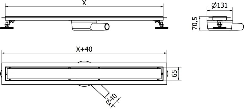 Mexen Flat 360° M33 odpływ liniowy obrotowy 100 cm, czarny - 1733100-40