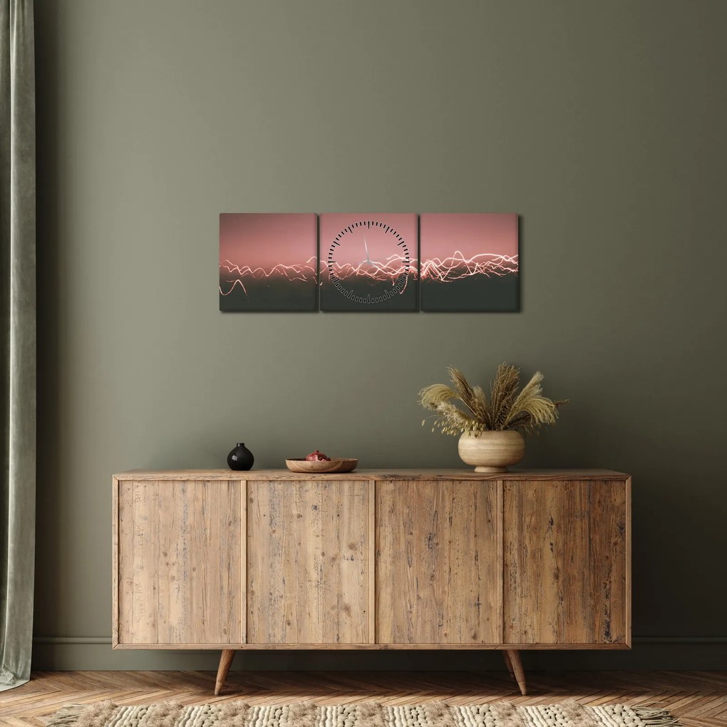 Abstrakcyjny obraz (z zegarem) (90x30 cm)