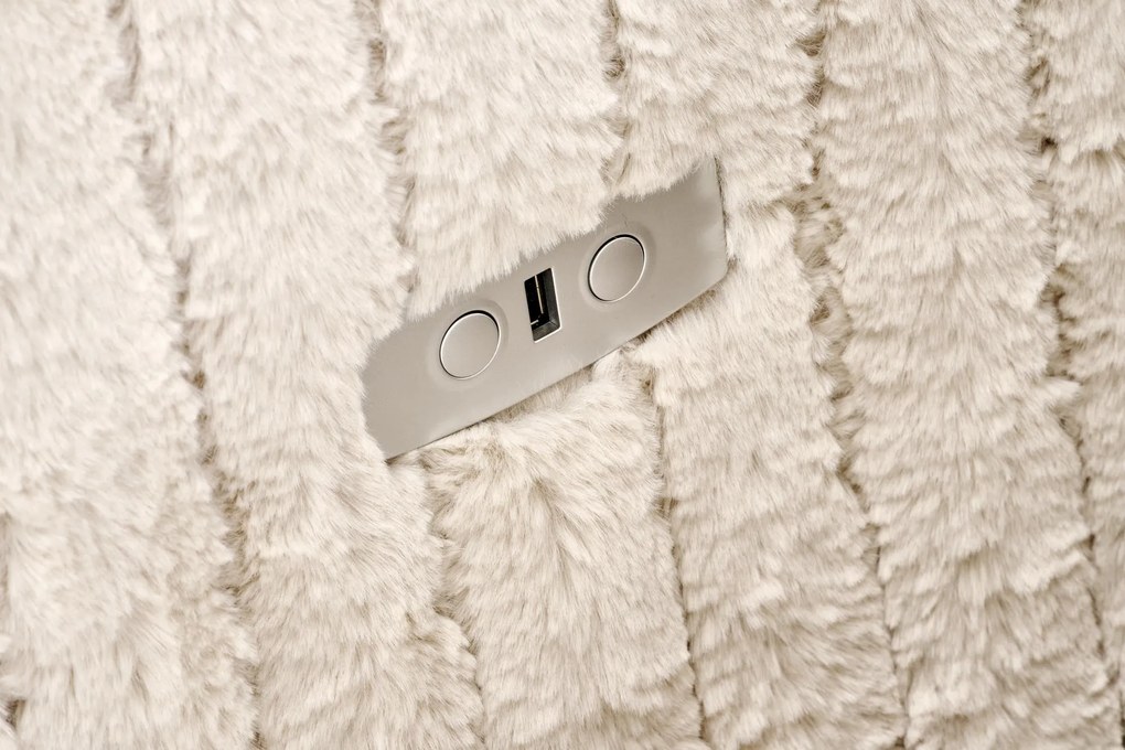 Fotel wypoczynkowy, obrotowy, elektrycznie rozkładany, bujany PEGAS beż