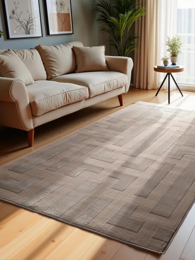 Dywan nowoczesny Perles Geometria beżowa 160 cm x 235 cm