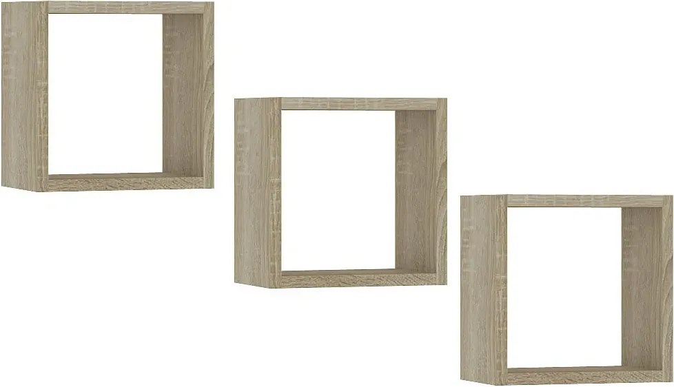 Zestaw 3 modułowych półek ściennych dąb sonoma R8-A33