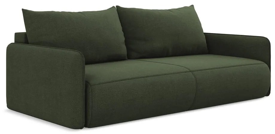 Zielona rozkładana/ze schowkiem sofa 216 cm Nanea – Makamii