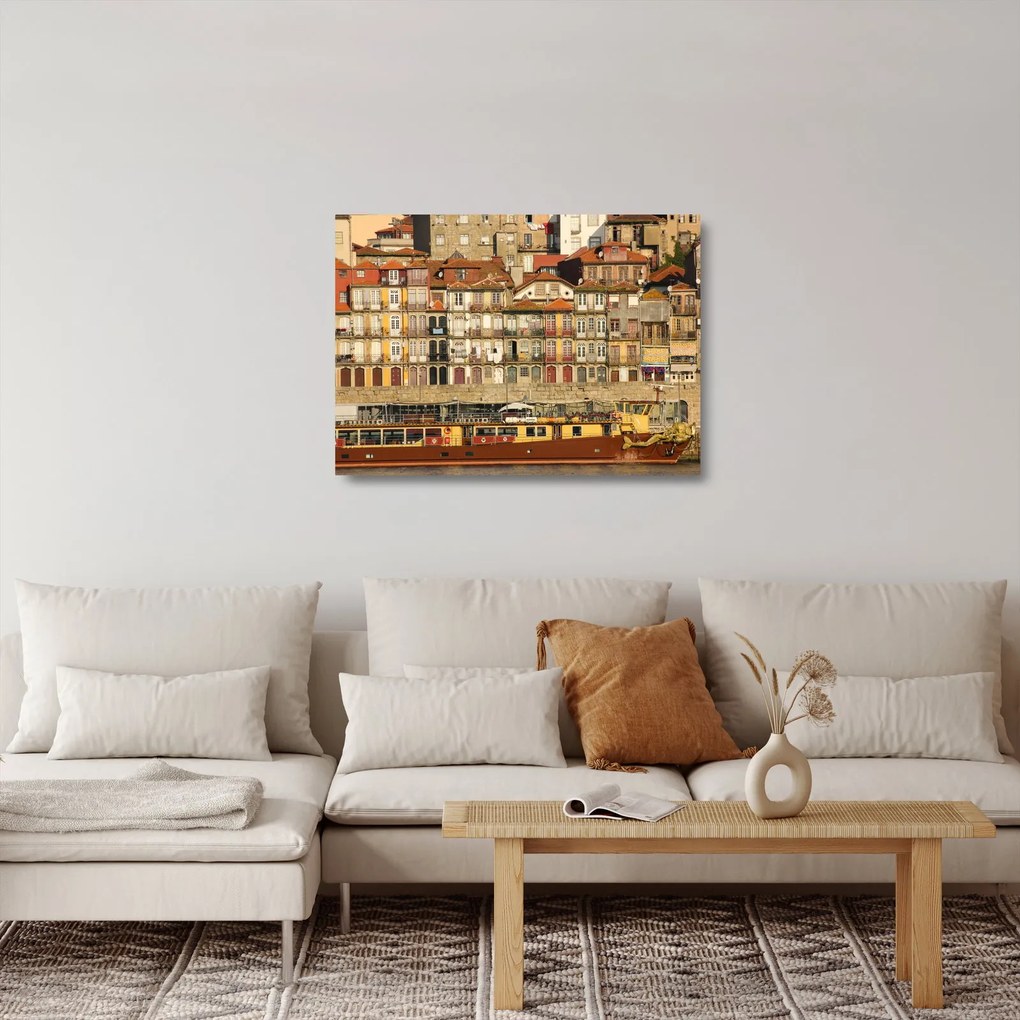 Obraz na szkle - Dzielnica Waterfront, Portugalia (70x50 cm)