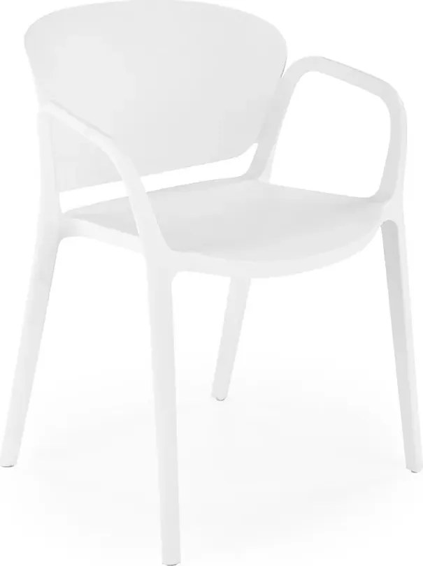Białe minimalistyczne krzesło ogrodowe C1-C28