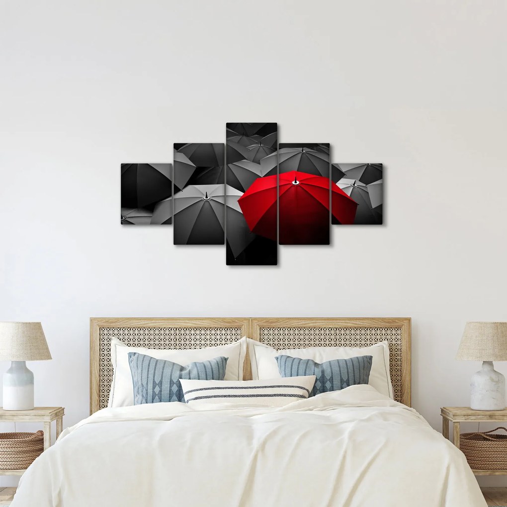 Obraz otwartych parasoli (125x70 cm)