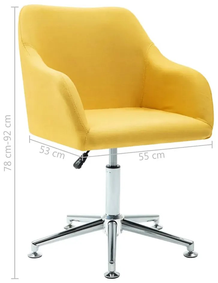 Żółty tapicerowany fotel obrotowy do biura - Asturix