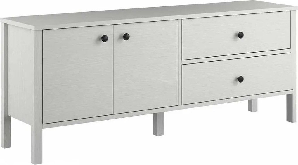 Stojak pod telewizor – 140 cm x 58 cm x 35 cm – Biały – Płyta wiórowa pokryta melaminą