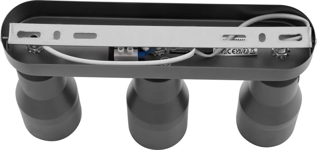 Okrągły reflektor sufitowy, kolor ciemnoszary, oprawa GU10, 50 mm, 3-punktowy - Stanley