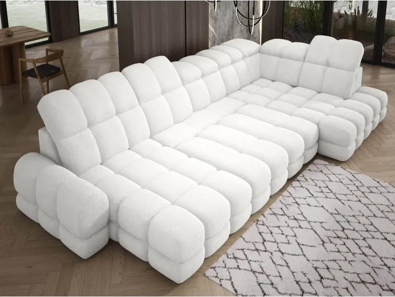 Narożnik TOLLO XL z elektryczną regulacją siedziska Prawostronny w tkaninie promocyjnej BUBBLE 01 WERSAL