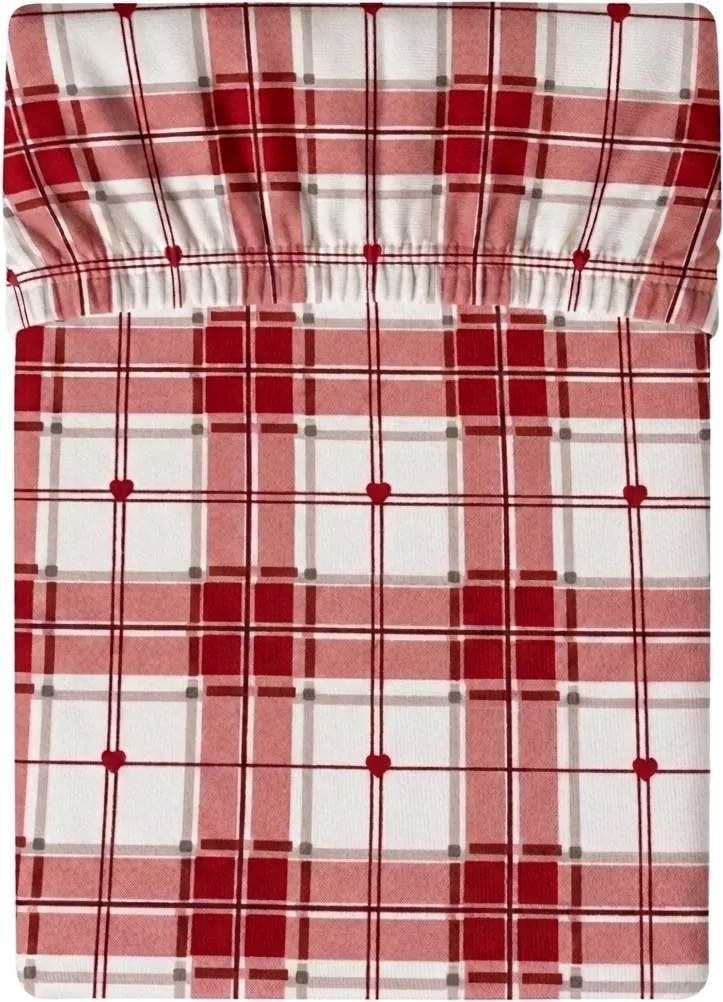 PrzytulneMieszkanie.pl Prześcieradło z mikrofibry TARTAN HEART kolorowe 90x200 cm