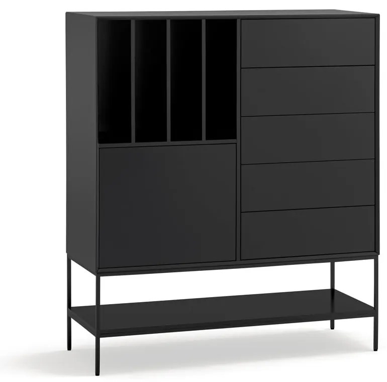 Czarna szafka 120x140x45 cm Platt – Teulat