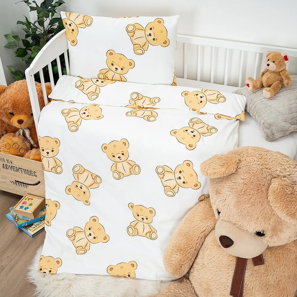 4Home Dziecięca pościel bawełniana do łóżeczka Teddies, 100 x 135 cm, 40 x 60 cm, 100 x 135 cm, 40 x 60 cm