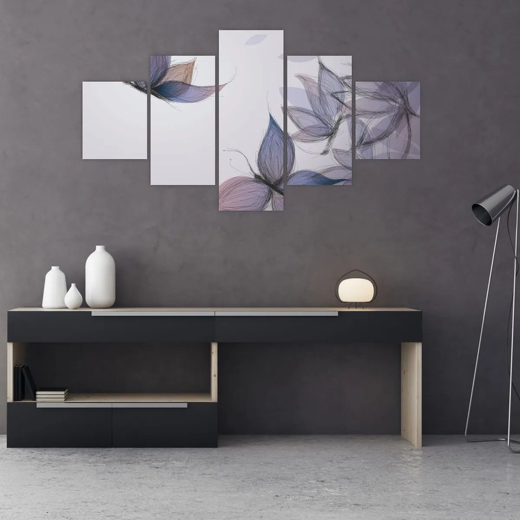 Obraz - Rysowanie motyli (125x70 cm)