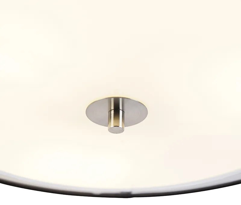Nowoczesna lampa sufitowa czarna z białym 50cm 3-światła - Drum Duo Nowoczesny Oswietlenie wewnetrzne