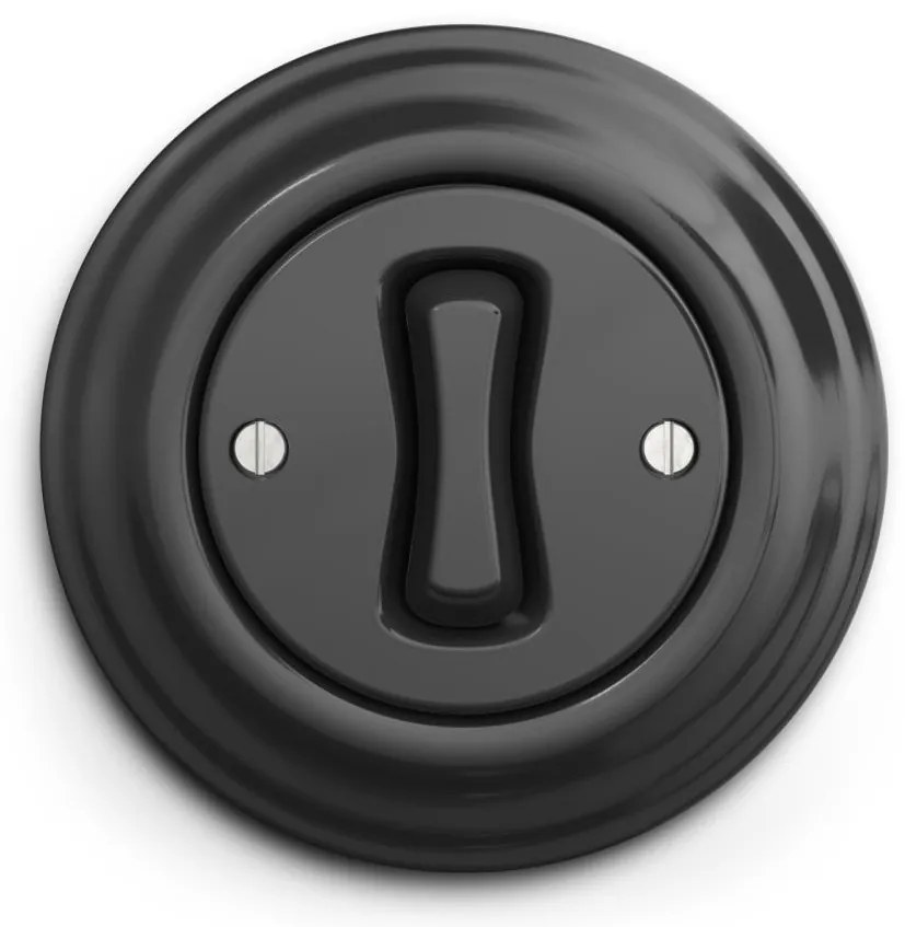 Kliklap - Retro jednobiegunowy wyłącznik z ramką nr 1 antracyt