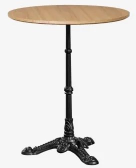 Okrągły Barowy Stół Z Mdf Azteca Ø60 Cm & Naturalny Brąz Drewna - Czarny - Sklum