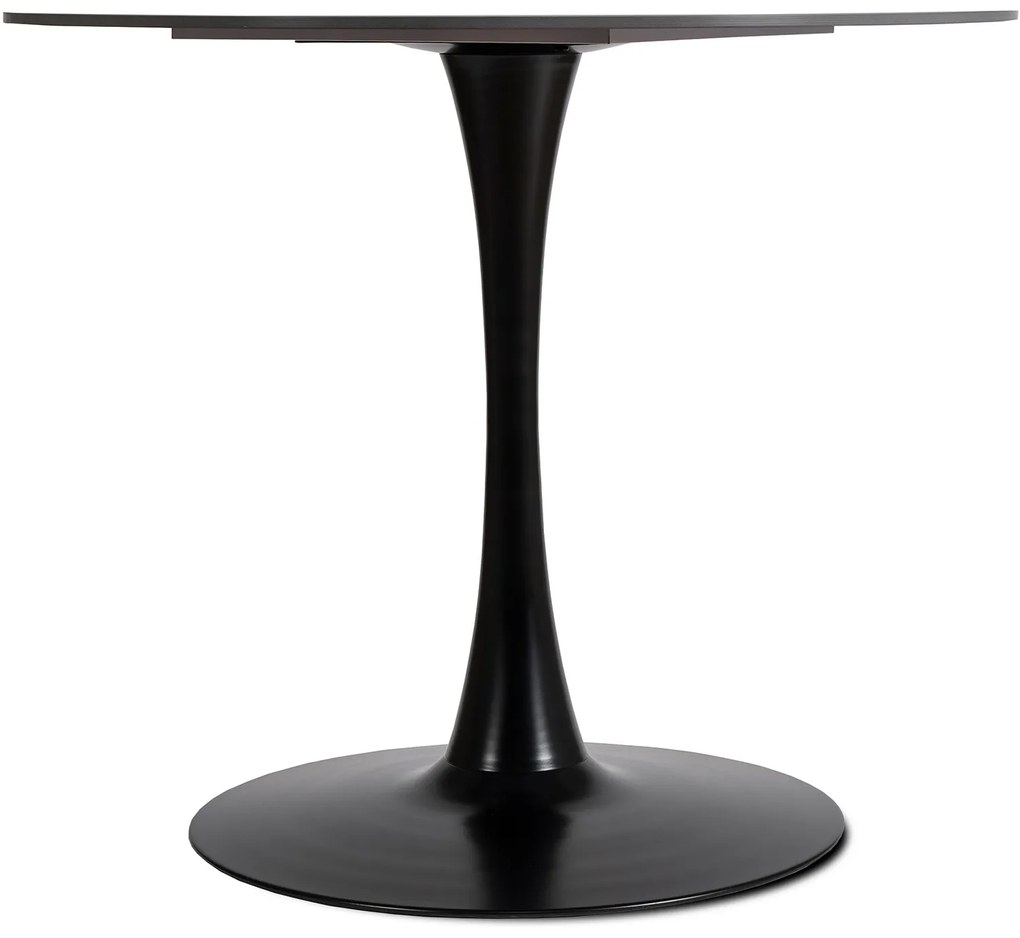 Stół Okrągły SANDER 90 cm Ceramiczny Czarny do Salonu Nowoczesny Loft