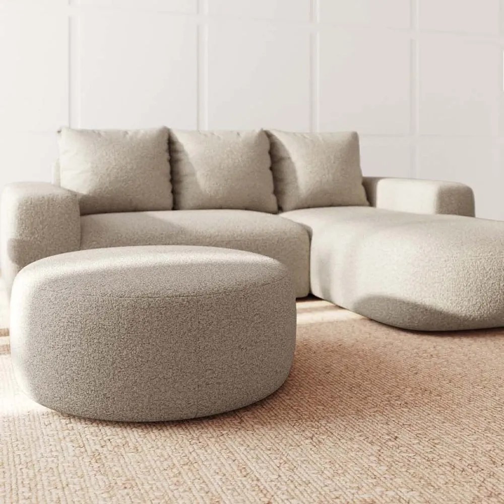 Beżowy podnóżek z materiału bouclé Monce – Rodier