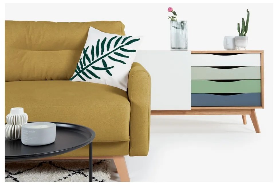 Żółta sofa rozkładana Bonami Selection Pop