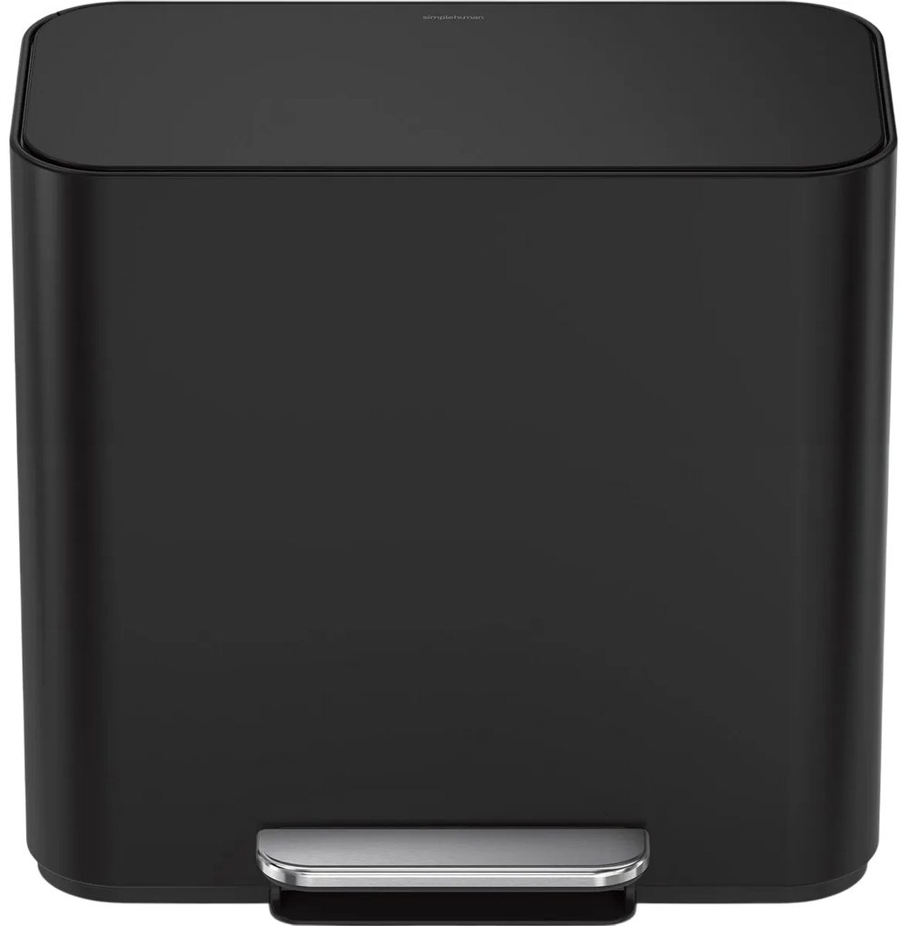 Simplehuman Mini kosz na śmieci z pedałem dosegregacji odpadów 15 l, czarny matowy
