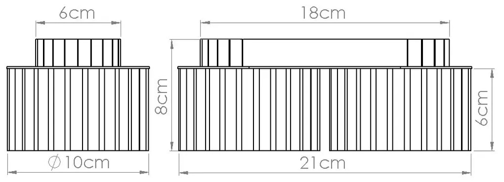 Plafon dwupunktowy AURA 2 mocca GX53 ryflowany SOLLUX LIGHTING
