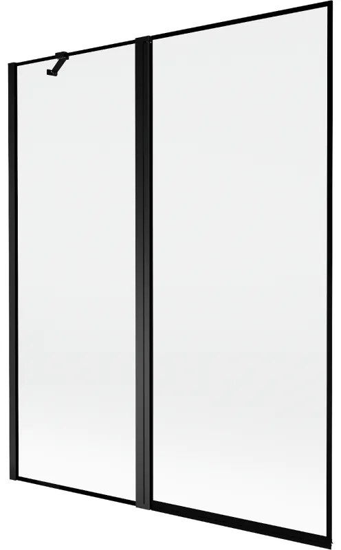 Mexen Mist parawan nawannowy 2-skrzydłowy lewy 140 x 150 cm, czarna ramka, czarny - 8A9-140-011-70-70-L