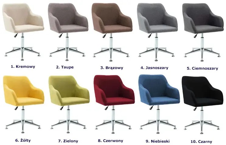 Żółty tapicerowany fotel obrotowy do biura - Asturix