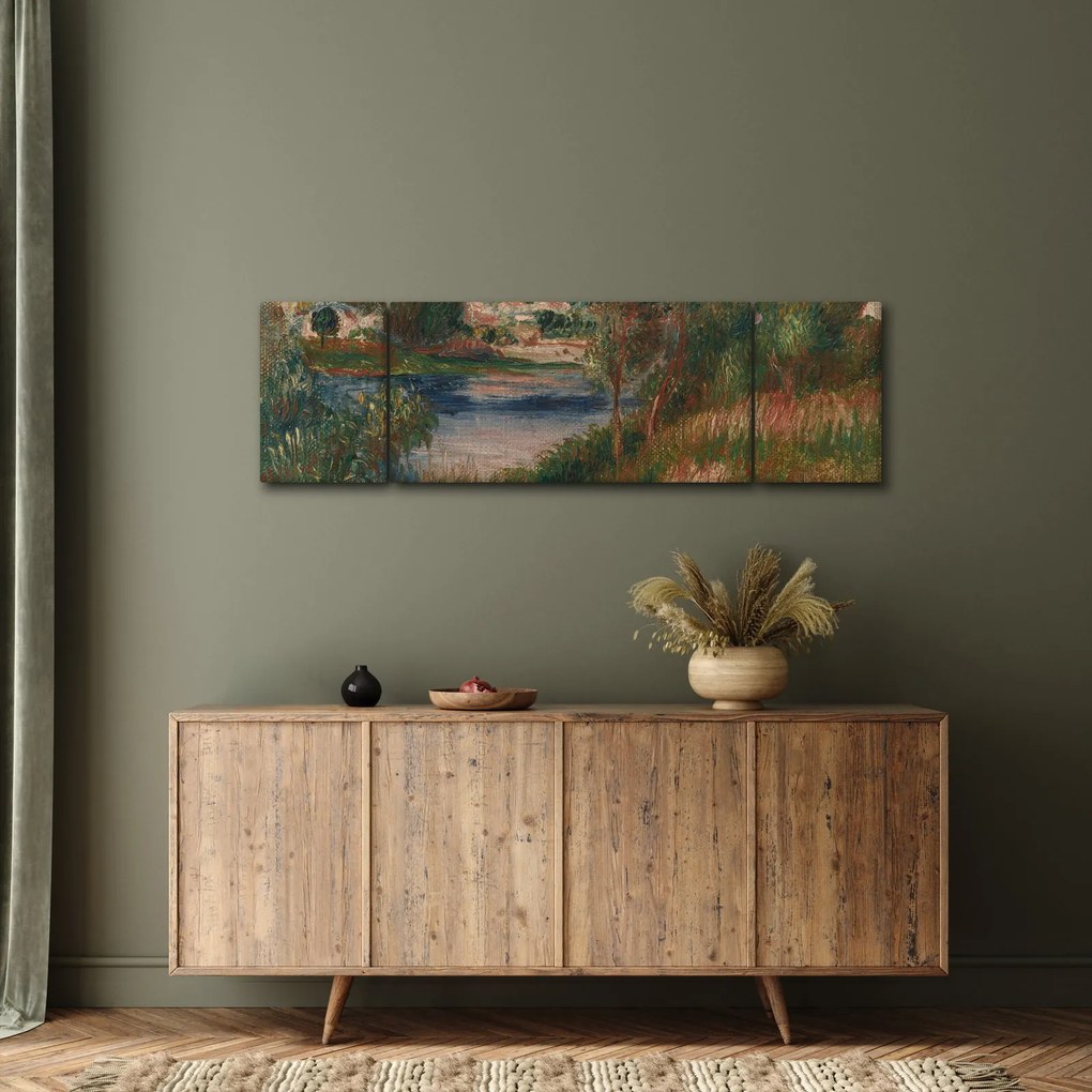 Obraz - Auguste Renoir, Landscape at Vetheuil, reprodukcje (170x50 cm)