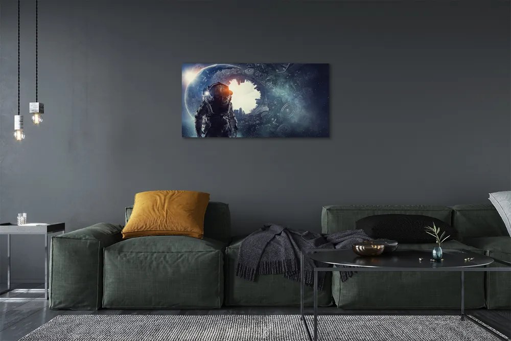 Zdjęcie na płótnie Postać w Świecie Mechanizmów