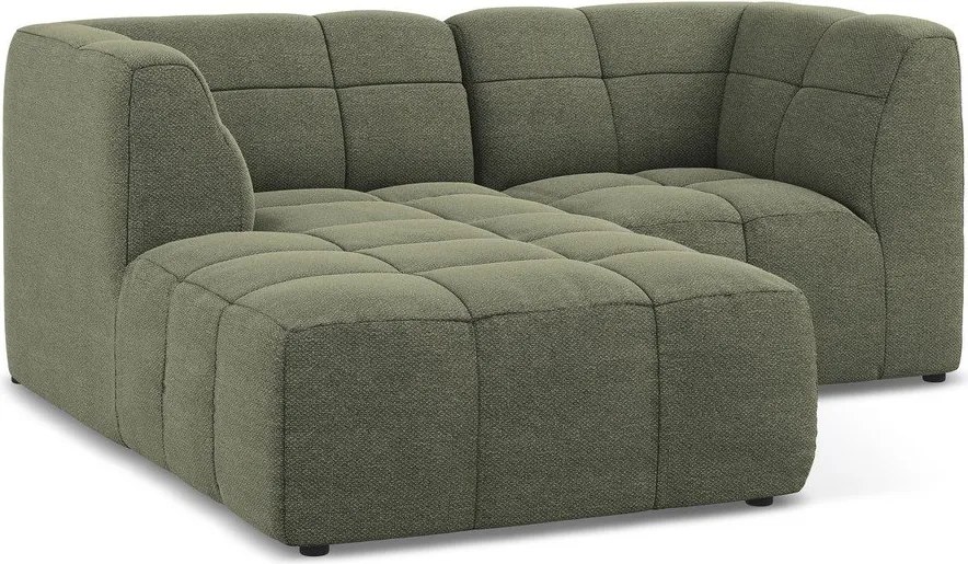 Zielony narożnik z materiału bouclé (lewostronny/z szezlongiem) Aloha – Makamii