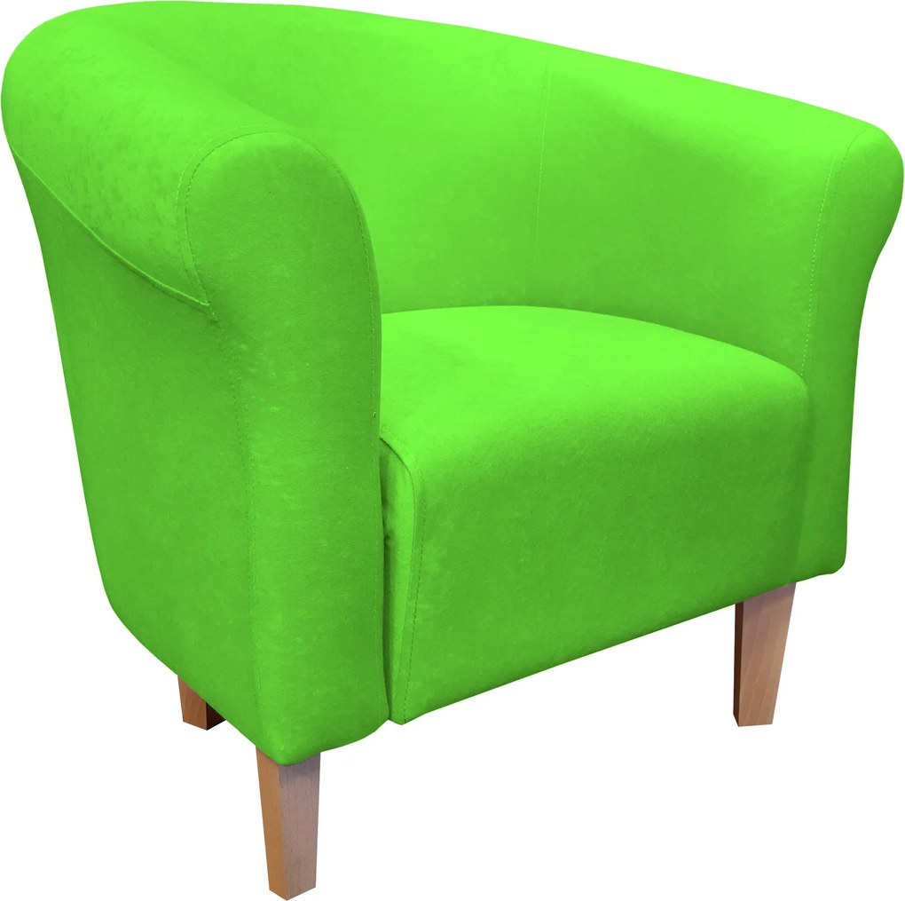 Fotel Milo tkanina Mikrofaza stylowy fotel do salonu i sypialni : Kolor nogi - Drewno, Kolor tkaniny - 12 MIKROFAZA, Wysokość nogi - 15 cm