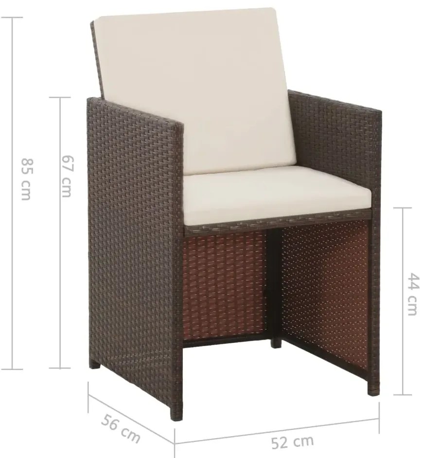 Brązowy 5-częściowy zestaw nowoczesnych mebli ogrodowych G7-S41