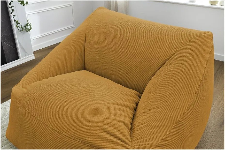 Żółty sztruksowy worek do siedzenia Lilibet – Bobochic Paris